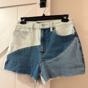 Hollister Ultra High-Rise Patchwork Denim Shorts